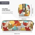 thumbnail image 3 of Fotbe Fall Maple Leaves Estuche para Lápices de Cuero con Estampado, Estuche con Cremallera Resistente, Organizador Compacto y Elegante para Papelería, 3 of 7