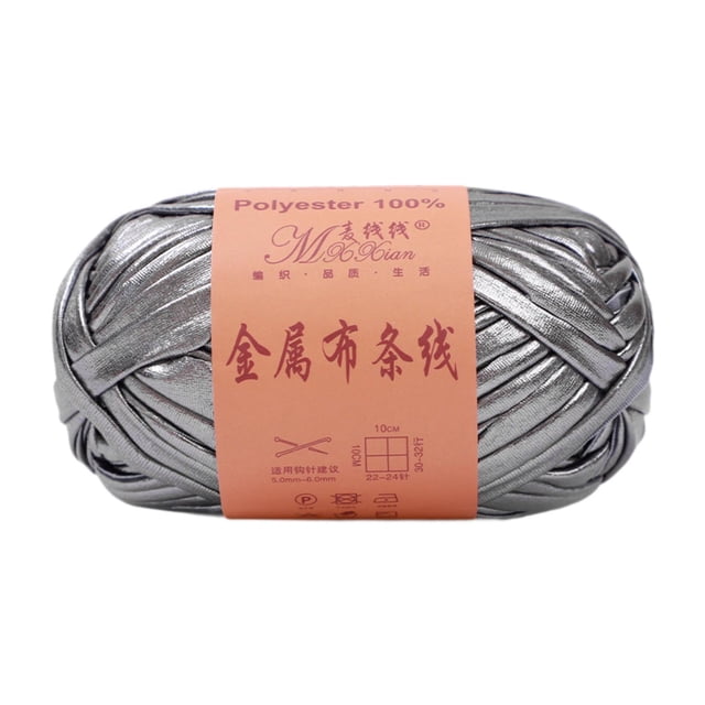 Hilo metálico brillante de 40 m para decoración del hogar, principiantes, bricolaje, tela elástica suave de 100 g Gris