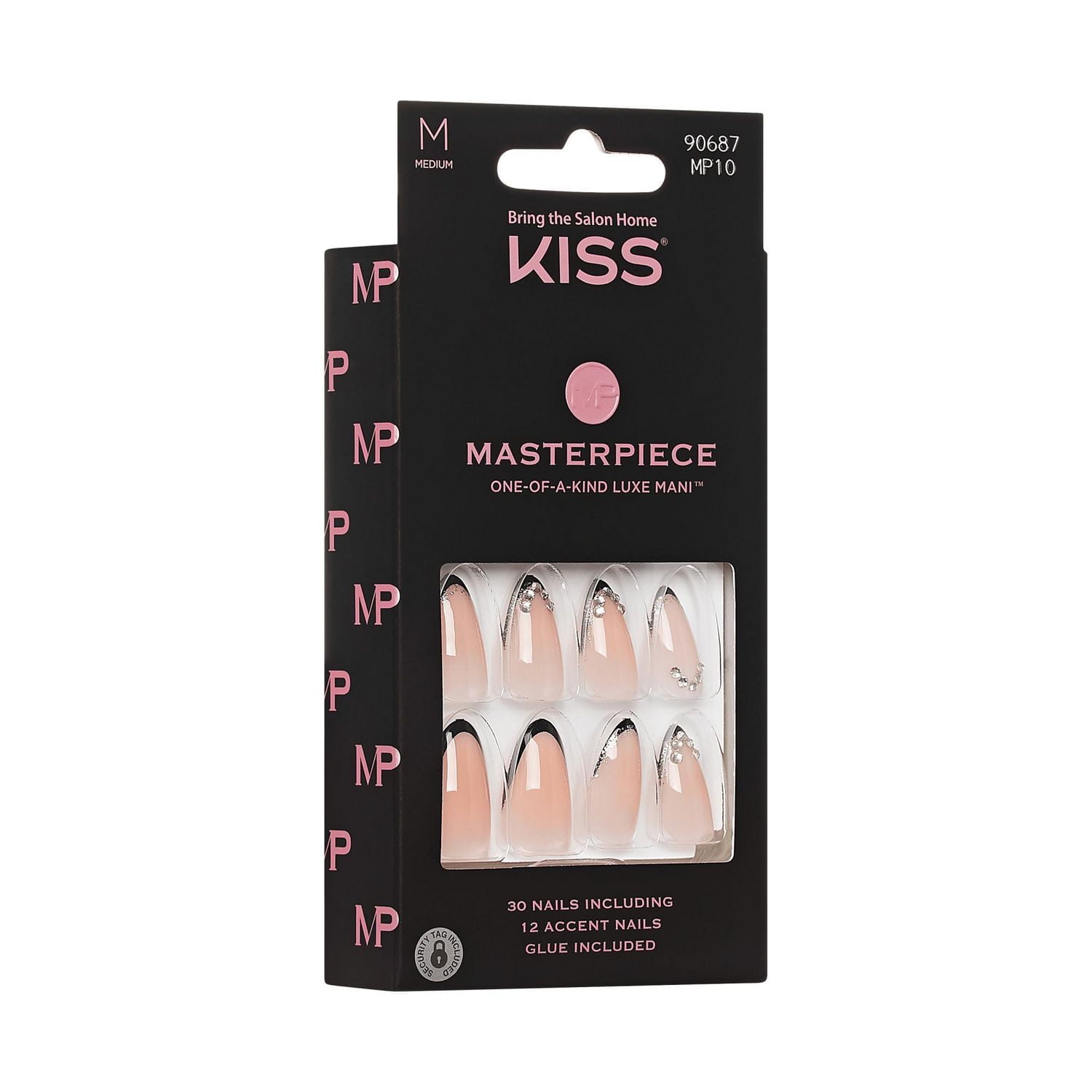 KISS Masterpiece - Fake Nails - Perfection - Almond - Medium - 30 count, KISS Masterpiece