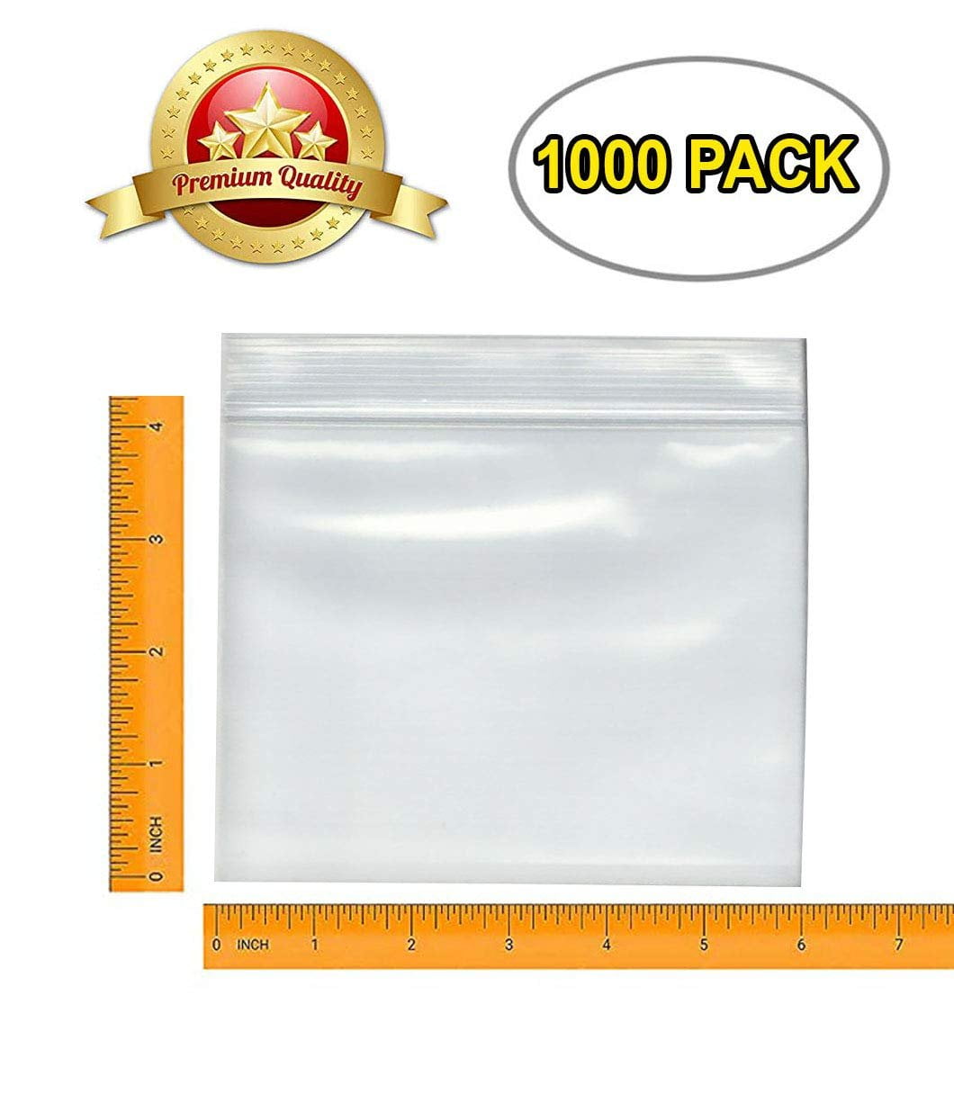 6000 Zip Seal Top Squeeze Lock Bags Bulk Assortment 2mil Clear