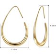 thumbnail image 2 of Lightweight Teardrop Hoop Earrings for Women - 14k Gold/White Gold Plated Large Oval Pull Through Hoop Earrings High Polished Statement Jewelry Gift for Women, 2 of 6