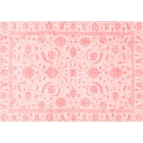 Ahgly Company Machine Washable Indoor Rectangle Oriental Red Traditional Area Rugs, 5' x 7'