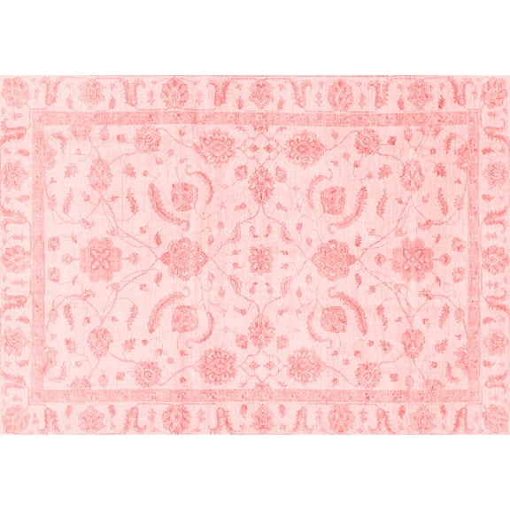 Ahgly Company Machine Washable Indoor Rectangle Oriental Red Traditional Area Rugs, 5' x 7'