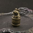thumbnail image 3 of Brass Wooden Barrel Dog Keychain Pendant Hollow Jar Design Metal Car Accessory Zodiac Dog Charm Vintage Style Ornament, 3 of 6