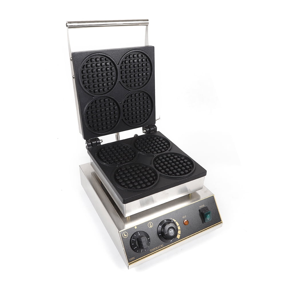 Vintoro 1750W 110V Commercial Electric Waffle Maker, Stainless Steel Non-stick Waffle Machine, 50-300℃
