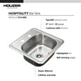 thumbnail image 4 of Houzer Hospitality 15 in Stainless Steel Topmount Single Bowl Bar Sink - 1515-6BS-1, 4 of 5
