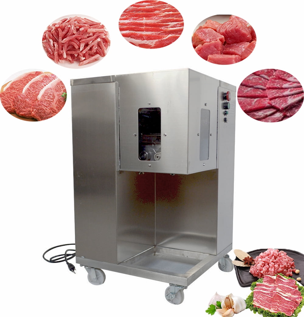 INTBUYING Commercial Meat Cutter Slicer 4mm Blade Electric Shredded