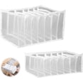 thumbnail image 1 of 2 PCS Wardrobe Clothes Organizer, Jeans Compartment Storage Box 7 Grids Foldable Closet Drawer Organizer for Jeans Trousers Pants T Shirt (2 Sizes), 1 of 7