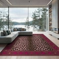 thumbnail image 2 of ODIKA Pink Leopard Print Rectangular Interlocking Border Framework Foldable Easy Care for King Size Bedroom, Master Suite, Under Bed, 2 of 7