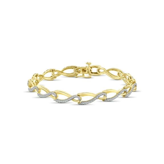 White Diamond Accent 14kt Gold-Plated Bracelet, 7.50