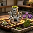 thumbnail image 7 of Whimsical Forest Legend Planter Pot - Mythical Beast Face Statue Resin Succulent Cactus Holder for Indoor Outdoor Garden Patio Home Office Decor 5.7"* 5.1", 7 of 7