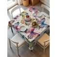 thumbnail image 2 of Colorful Butterfly Suqare Tablecloth - 54 x 54 Inch, Elegant Pastoral Butterflies Rustic Watercolor Waterproof & StainResistant Tablecloth, Washable Oil-proof Table Cover for Dining/Party/Wedding, 2 of 9