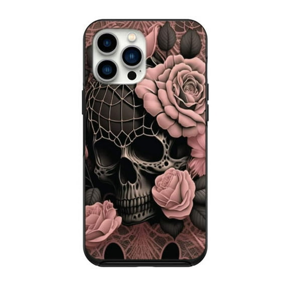 Skull And Pink Flowers Case for iPhone 14 14 pro 14pro max 13 12 11 Pro Max Case iPhone 13 12 Mini XS Max XR 6 7 Plus 8 Plus
