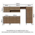 thumbnail image 3 of Cocina Integral Modular Completa Madesa Emilly 293cm Marrón, 3 of 8