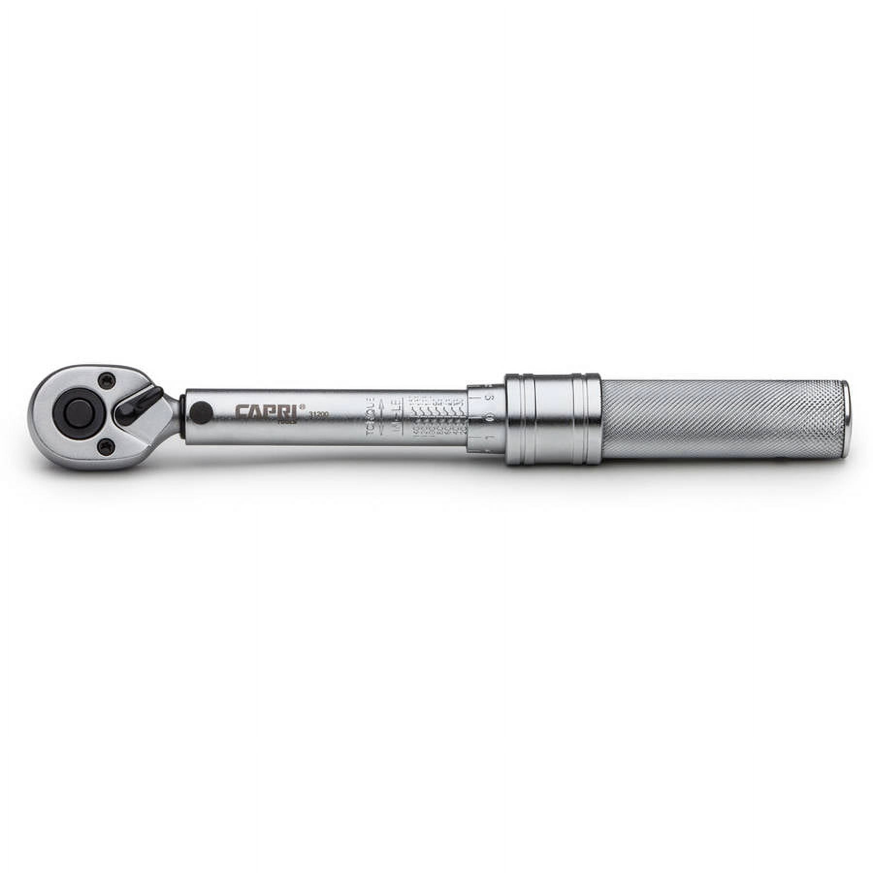 Capri Tools 31200 20-150 Inch Pound Industrial Torque Wrench, 1/4", Matte Chrome