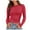 Red, variant on larppty Womens Long Sleeve Stretch Crewneck Ribbed T-Shirt Fitted Casual Basic Tops (Grey, XL)