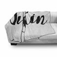 thumbnail image 3 of Justin Soft Flannel Fleece Throw Blanket, Modern Calligraphy with Popular Male Name Monochrome Hand Lettering Pattern, Cozy Plush for Indoor and Outdoor Use, 50" x 60", Black and White, by Ambesonne, 3 of 6
