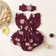 thumbnail image 3 of Gibobby Mameluco polar Ropa para niña recién nacida, conjunto de de tela crepé con estampado de margaritas, conjunto de 2 piezas para niña pequeña(Vino, 6-9 Meses), 3 of 5