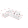 thumbnail image 6 of 99" Modular Sectional Sofa, Oversized L Shape Sofa with No Leg Design and Back Cushion, Comfy Cloud Couch with Low Seat for Living Room, Free Combination, Red, 6 of 9