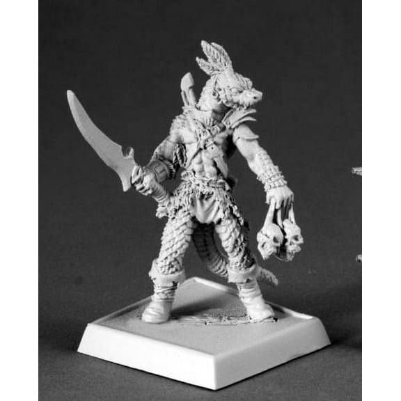 Reaper Miniatures Serpentfolk Warrior 60074 Pathfinder Miniatures Unpainted Mini
