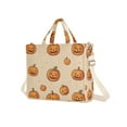 thumbnail image 7 of FORMRS Womens Corduroy Tote Bag Crossbody Shoulder Handbag with Pocket, Halloween Pumpkins Pattern, 7 of 7