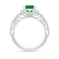 thumbnail image 2 of ANGARA Natural Aeon Vintage Style Solitaire 1.2 ct Emerald Filigree Engagement Ring in 14K White Gold for Women (Size-7mm) | May Birthstone, Anniversary, Jewelry Gift for Women | Natural Emerald Ring, 2 of 10