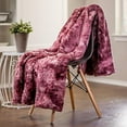 thumbnail image 3 of Chanasya Fuzzy Faux Fur Throw Blanket - Light Weight Blanket for Bed Couch and Living Room Suitable for Fall Winter and Spring (60x70 Inches) Dark Rose, 3 of 8