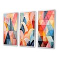 thumbnail image 3 of Designart "Symmetrical Pastels in the World of Hard-Edge V" Abstract Framed Wall Art Set Of 3 - Multi-Color Hard Edge Painting Frame Canvas Set For Living Room Decor, 3 of 6