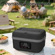 INSMART Cordless Electric Lunch Box,Heated Lunch Box for Adults with Scheduled Heating,Stainless Steel Food Warmer with 1L Container Fork and Spoon for Office,Picnic,Car