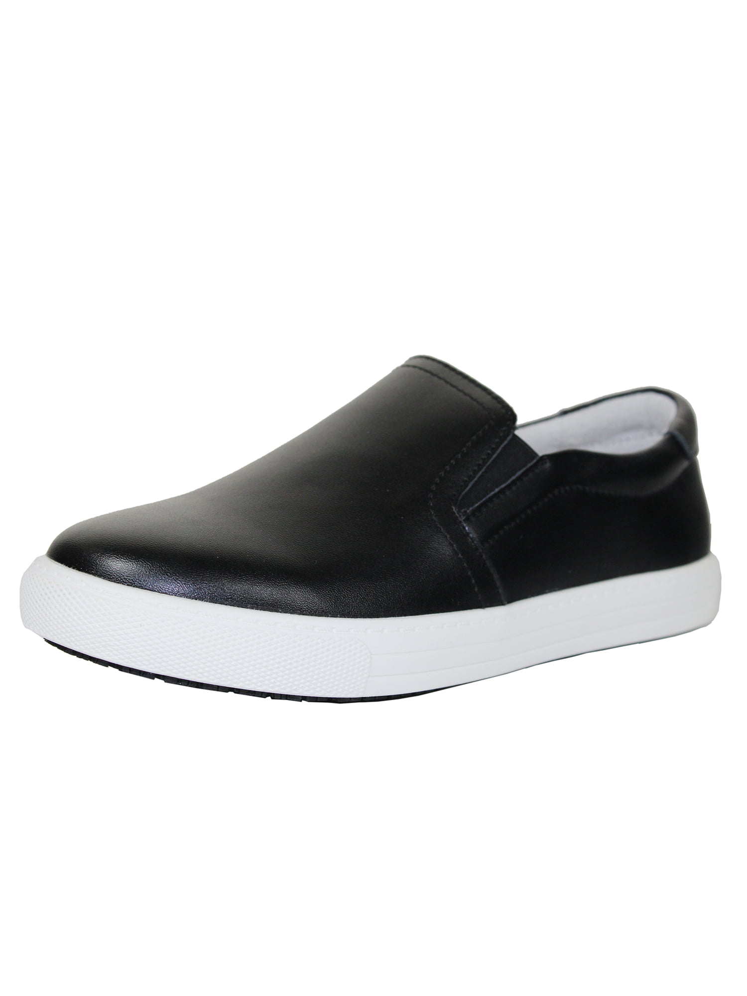 Womens Slip Resistant Shoe Casual Walking Comfortable Black Leather ...