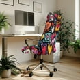 thumbnail image 3 of FKELYI Office Chair Cover Stretch Fabric Computer Chair Slipcover Washable Anti-Dust Rotating Chair Protector for Boss Chair Love Heart Graffiti Print Home Decor, Small, 3 of 6