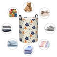 thumbnail image 6 of Balery Flower Leaves Round Laundry Basket with Handles Waterproof Freestanding Laundry Hamper for Clothes Toys in the Dorm and Family-, 6 of 8