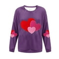 thumbnail image 3 of Posijego Women's Valentines Day Sweatshirts Ribbed Long Sleeve Shirts Heart Printed Pullover Lightweight Tops, 3 of 4