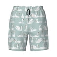 thumbnail image 4 of Lsque Mens Swim Trunks White Swan Pattern - Bathing Suit Compression Liner - Beach Swim Shorts Swimwear - (S-3XL) - Stretch Quick Dry -Large, 4 of 9