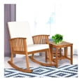 thumbnail image 6 of FASCK 2-Piece Acacia Wood Patio Rocking Chair Set with Table, Natural Wood Outdoor Furniture for Garden Porch Deck, 6 of 9