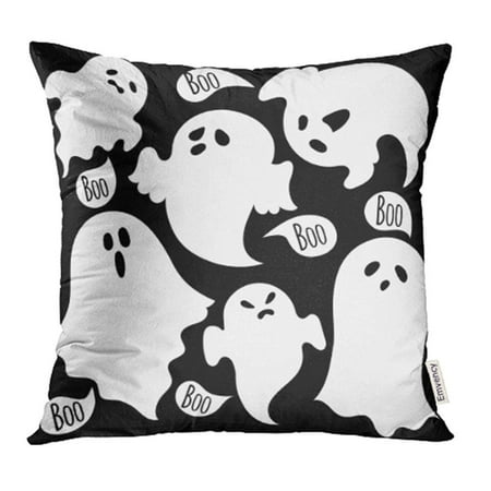 ARHOME Halloween Scary Ghosts Shape Cartoon Funny Abstraction Apparition Draw Drawing Pillow Case Pillow Cover 16x16 inch Throw Pillow Covers