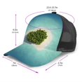 thumbnail image 3 of Picia Paradise Island Pattern Trucker Hat,Baseball Cap,Sun Protection Cap,Stylish Headwear,Leisure Cap,Outdoor Sports Cap, 3 of 7