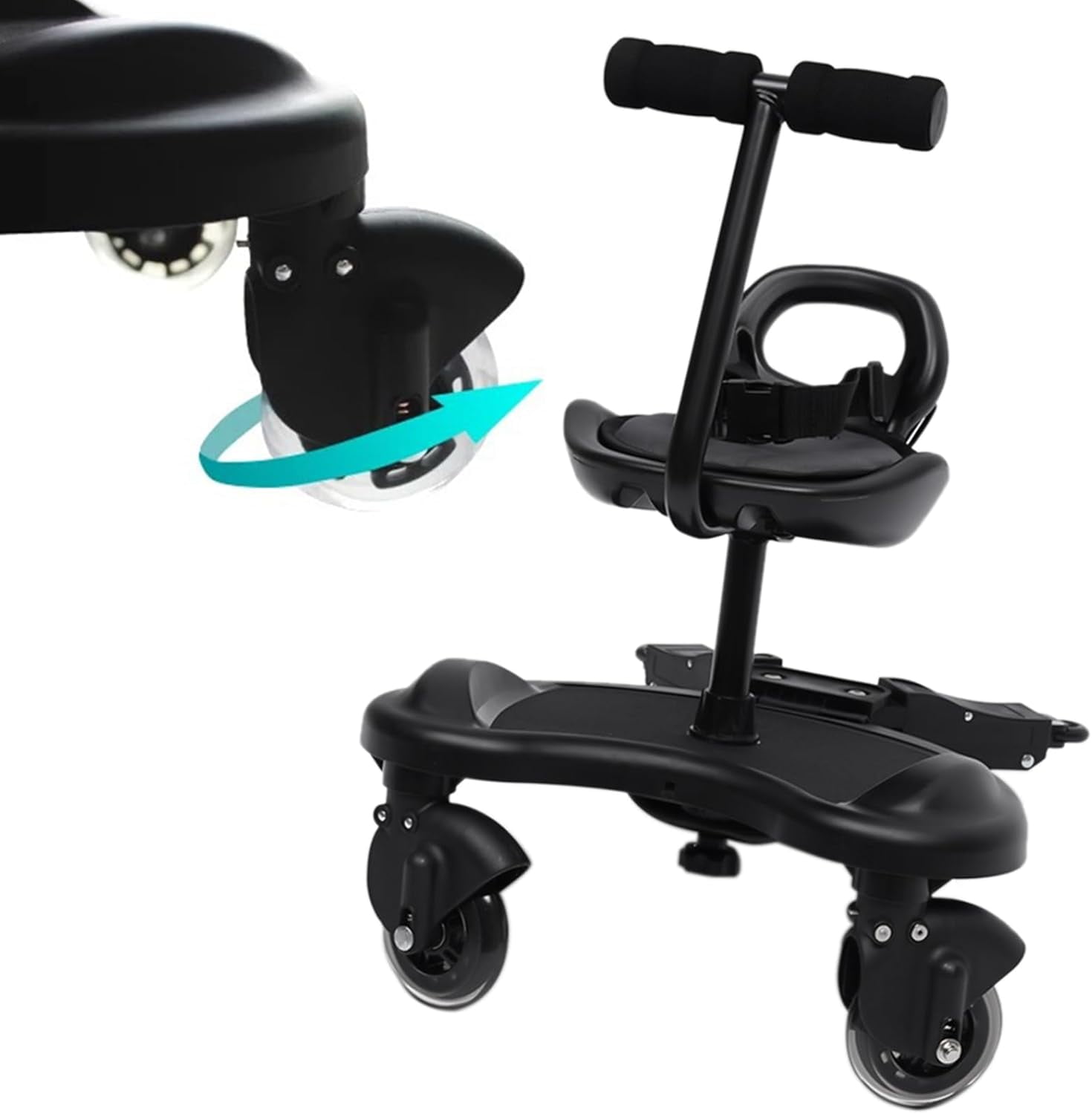 Miumaeov Universal 2-in-1 Stroller Board,Buggy Board Suitable for 2 to 6 Years 25 Kg Maximum Load,Toddler Stroller Attachment Step Stand Ride-On Pedal