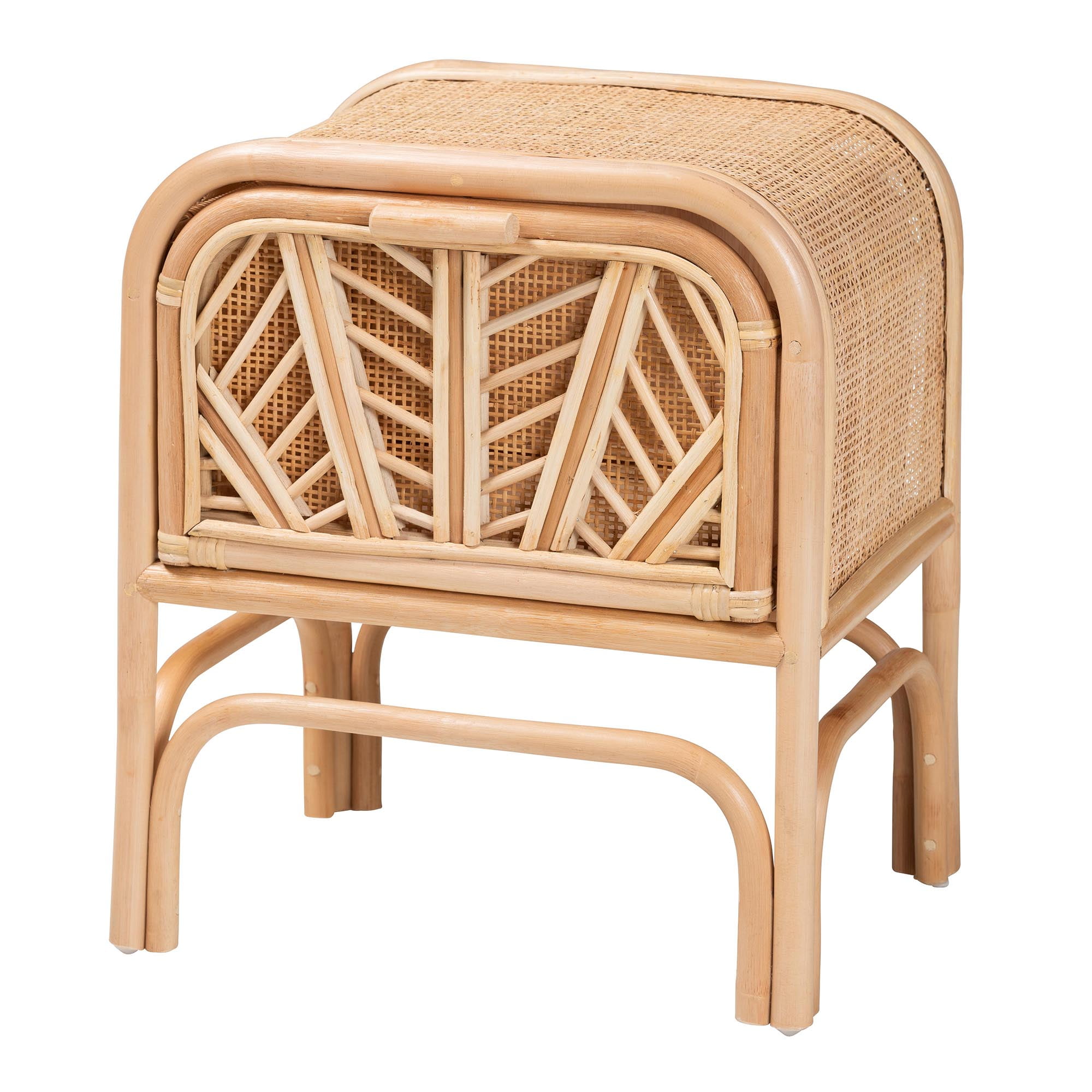bali & pari Carabella Boho Nightstand, 1-Drawer, Natural
