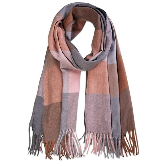 Classic Tartan Scarf Ladies Men's Soft Plaid Tassel Scarf Warm