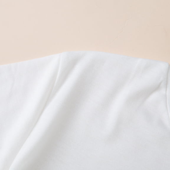 Vedolay Shirt For Girl Girls Plaid Short Sleeve Shirt Casual Button Down Checked with Chest Pocket,White 6-7 Years