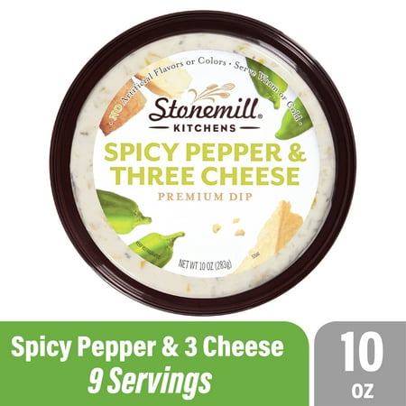 Stonemill Kitchens Spicy Pepper & Three Cheese Premium Dip, 10 oz Tub (Refrigerated)