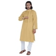 thumbnail image 2 of Atasi Designer Solid Kurta For Menâ€™s Mandarin Collar Cotton Ethnic Long Wear, 2 of 7