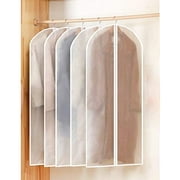 10 PCS Garment Bags for Storage, Dust-Proof Suit Bags Garment Cover with Sturdy Zipper, Washable Dust Cover for Clothes Dress Jackets Travel Closet Storage