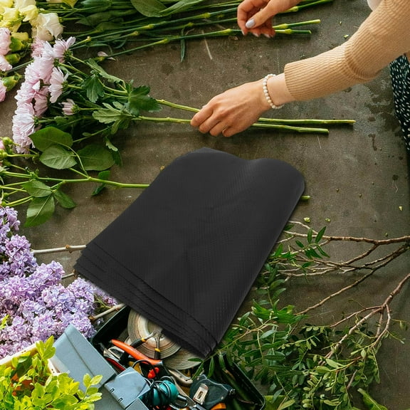 HONMEET 10Pcs Black Flower Bouquet Paper Wrap Made from Kraft for Packaging