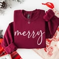 thumbnail image 2 of Merry Christmas Script Sweatshirt | Minimal Holiday Lettering Pullover, 2 of 8