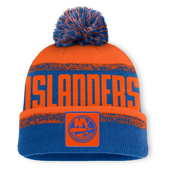 Men's Fanatics Royal/Orange New York Islanders Fundamentals Thrive Cuffed Knit Hat with Pom