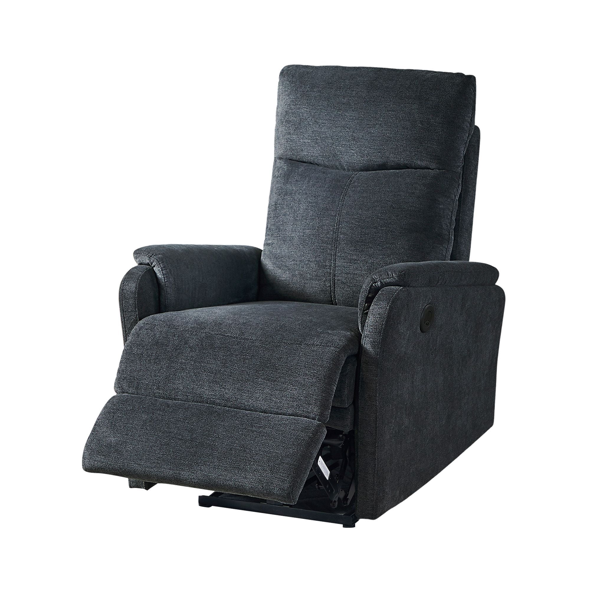 DEALTOPS Power Recliner Chair with USB Ports, Recliner Single Chair with Adjustable Footrest, Dark Gray