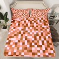 thumbnail image 2 of Homewish Geometric Pixel Plaid Full Size Sheets,Minimalism Geometric Checkered Bed Sheets,Pink Brown Sheet Sets For Girls Boys,Super Cozy Room Decor,4 Pieces, 2 of 7