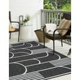 thumbnail image 3 of Unique Loom Outdoor Modern Collection Area Rug - Mod (10' Square Black and White), 3 of 10